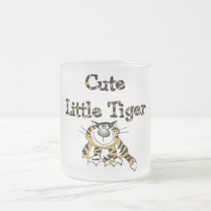 Cute Little Tiger Tshirts and Gifts Frosted Glass Coffee Mug