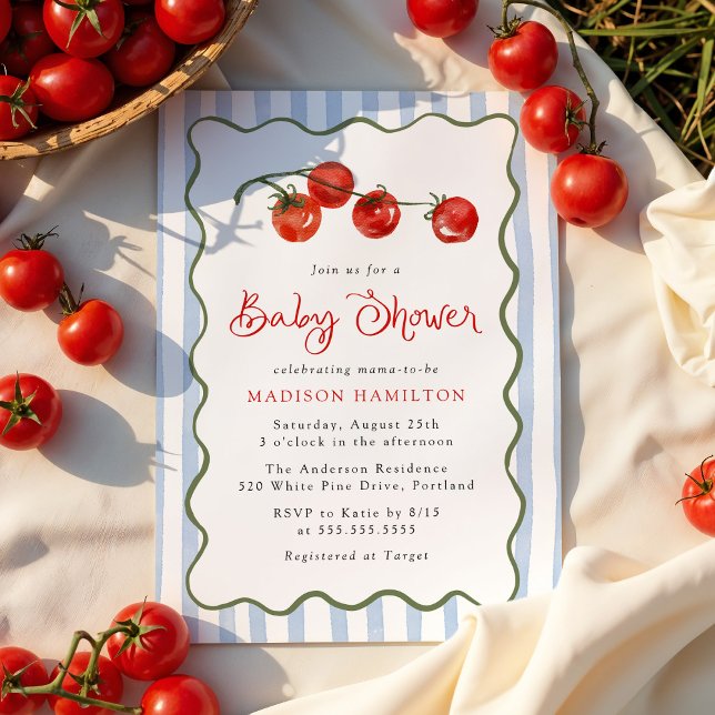 Cute Little Tomato Baby Shower Invitation (Creator Uploaded)