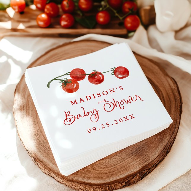Cute Little Tomato Baby Shower Napkin (Creator Uploaded)