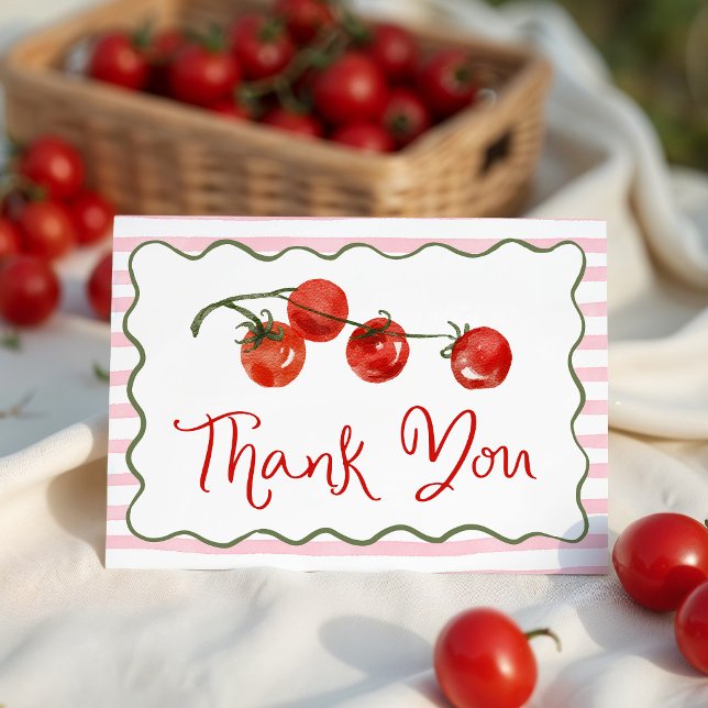 Cute Little Tomato Baby Shower Thank You Card (Creator Uploaded)