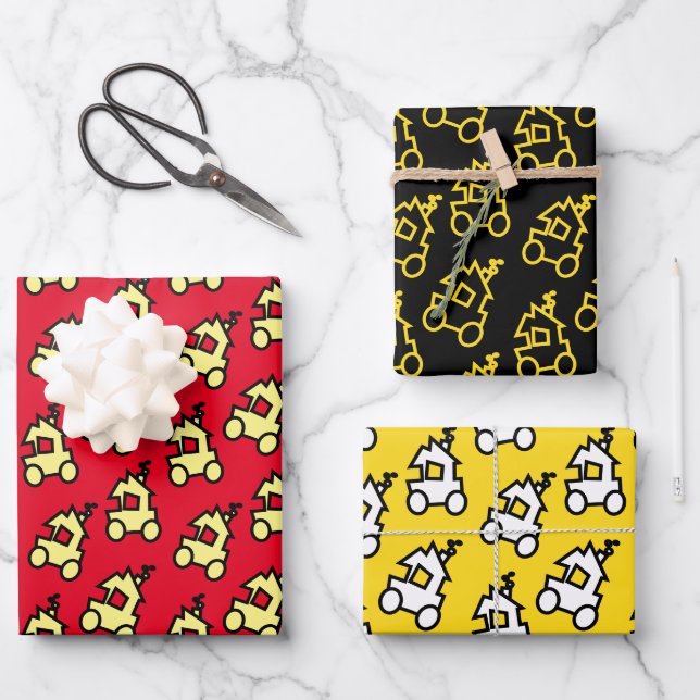 Cute little train wrapping paper sheet (Front)