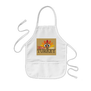 Cute little turkey kids unisex Thanksgiving apron