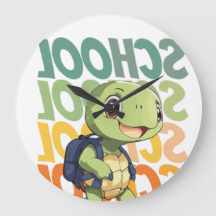 cute little turtle gift idea for back to school large clock