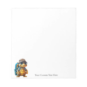 Cute Little Turtle with Backpack, 5.5 x 6 Notepad