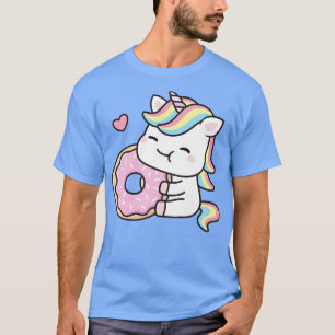 Cute Little Unicorn Loves Doughnut T-Shirt