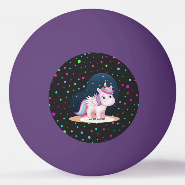 Cute Little Unicorn Ping Pong Ball (Front)