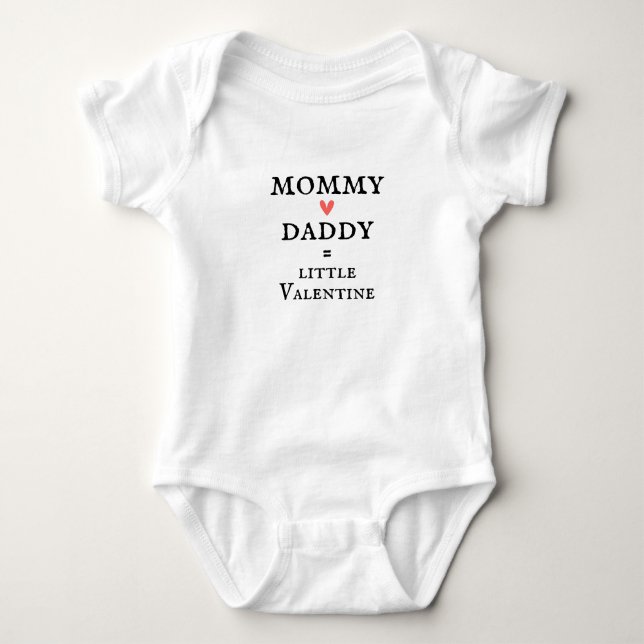 Cute Little Valentine Baby Bodysuit (Front)