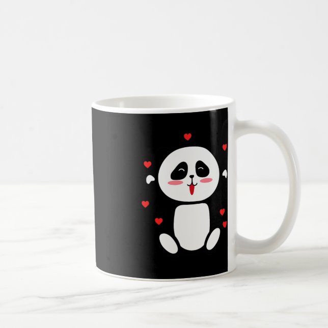 Cute Little Valentines Panda Pear Full Of Love My  Coffee Mug (Right)