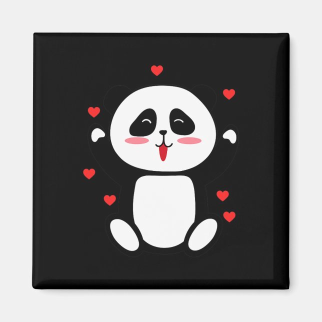 Cute Little Valentines Panda Pear Full Of Love My  Magnet (Front)