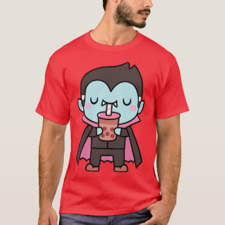 Cute Little Vampire Sucking Bubble Tea T-Shirt