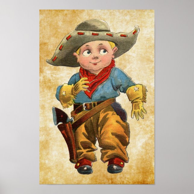 cute little vintage cowboy poster (Front)