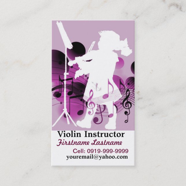 Cute Little Violinist Business Card (Front)