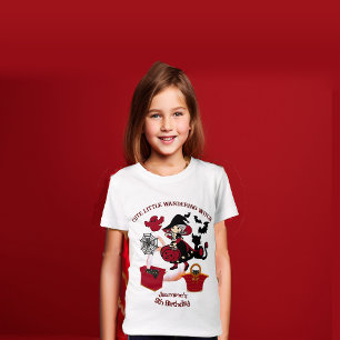 Cute Little Wandering Witch Halloween Birthday Fun T-Shirt