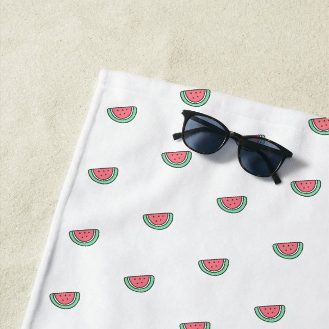 Cute Little Water Melon Pattern  Beach Towel (In Situ)
