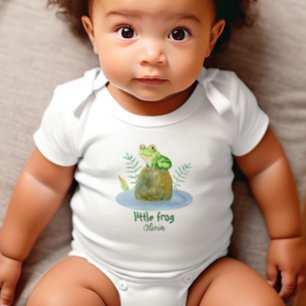 Cute Little Watercolor Frog Personalised Baby Bodysuit