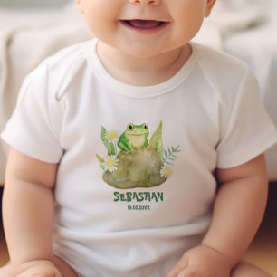 Cute Little Watercolor Frog Personalised Baby Bodysuit