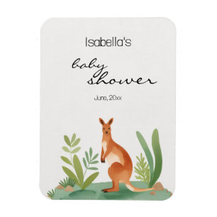 Cute Little Watercolor Kangaroo Baby Shower favour Magnet