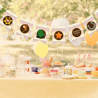 Cute little western cowboy age 1 birthday bunting 