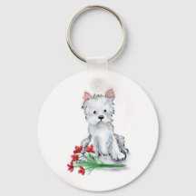 Cute little westie terrier dog illustratio