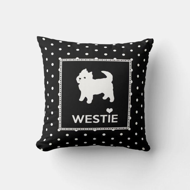 Cute Little Westie - West Highland White Terrier Cushion (Front)
