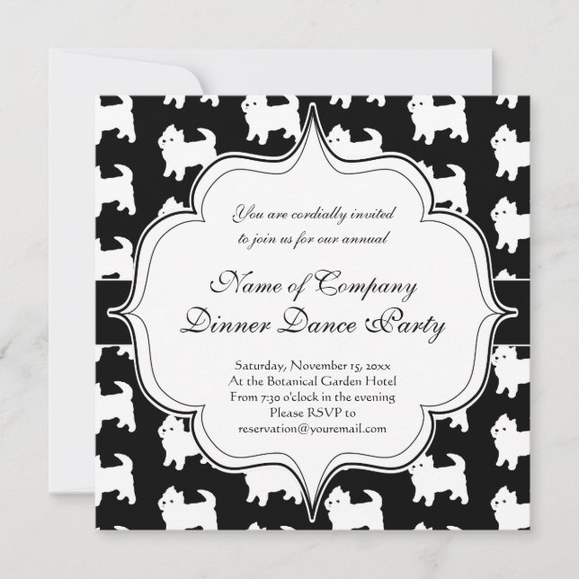Cute Little Westie - West Highland White Terriers Invitation (Front)
