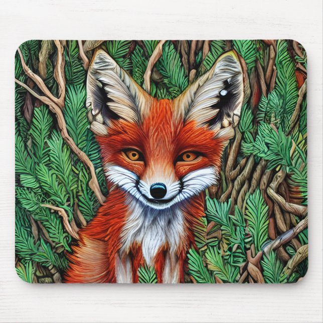 Cute Little wilderness Fox Mouse Mat (Front)
