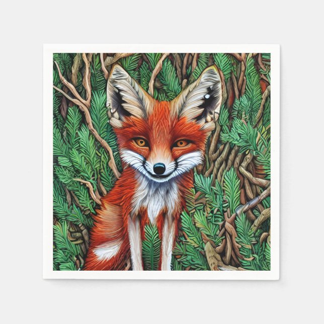 Cute Little wilderness Fox Napkin (Front)