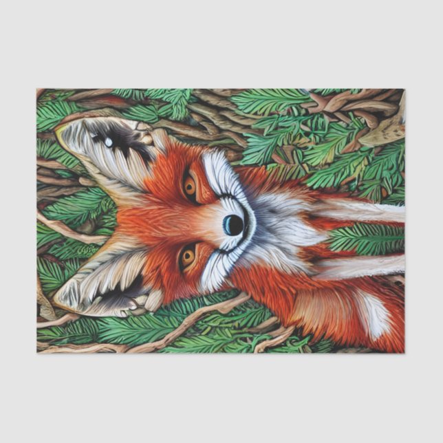 Cute Little wilderness Fox Tissue Paper (Front)