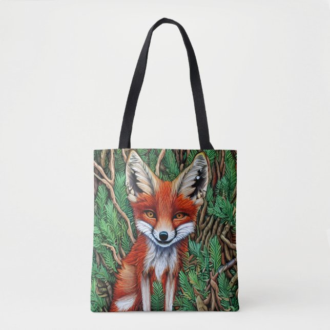 Cute Little wilderness Fox Tote Bag (Front)