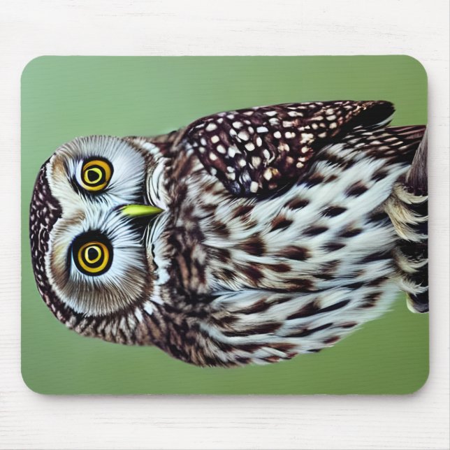 Cute Little Wilderness Woodland Owl Mouse Mat (Front)