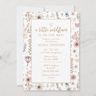 Cute Little Wildflower Baby Shower Invitation