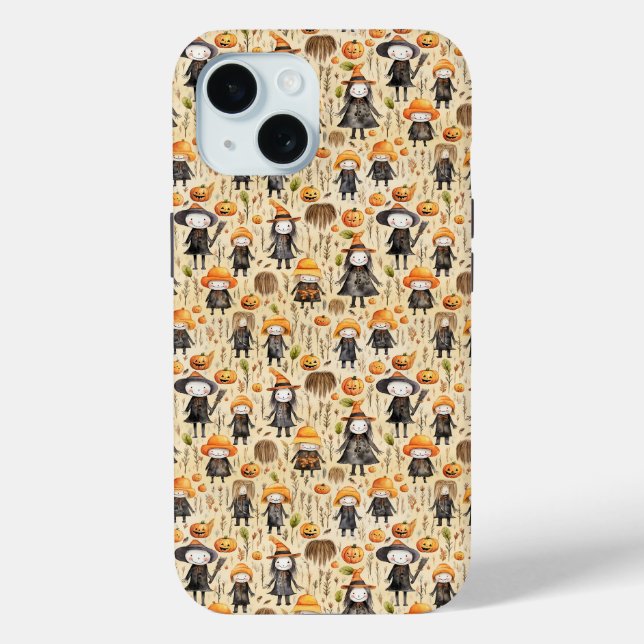 Cute Little Witch And Pumpkin Halloween Themed Case-Mate iPhone Case (Back)