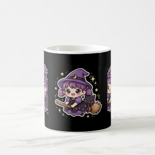Cute Little Witch Broomstick Halloween Coffee Mug