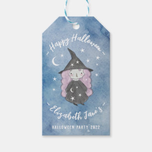 Cute Little Witch Children's Halloween Party Gift Tags