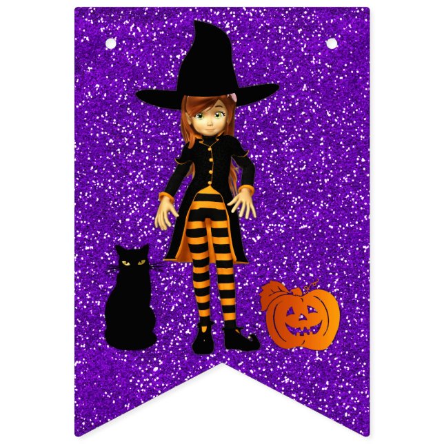 Cute Little Witch Halloween Bunting (First Flag)