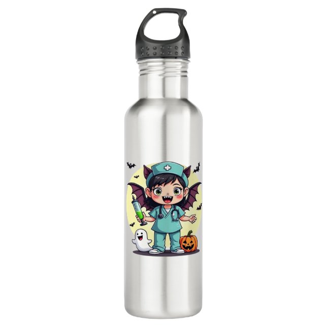 Cute little witch nurse Halloween Premium T-Shirt 710 Ml Water Bottle (Front)