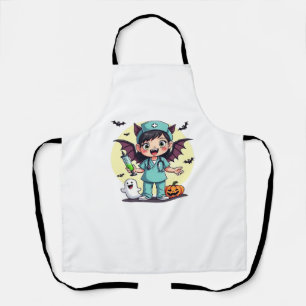Cute little witch nurse Halloween Premium T-Shirt Apron