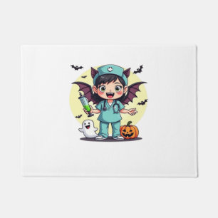Cute little witch nurse Halloween Premium T-Shirt Doormat