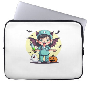 Cute little witch nurse Halloween Premium T-Shirt Laptop Sleeve