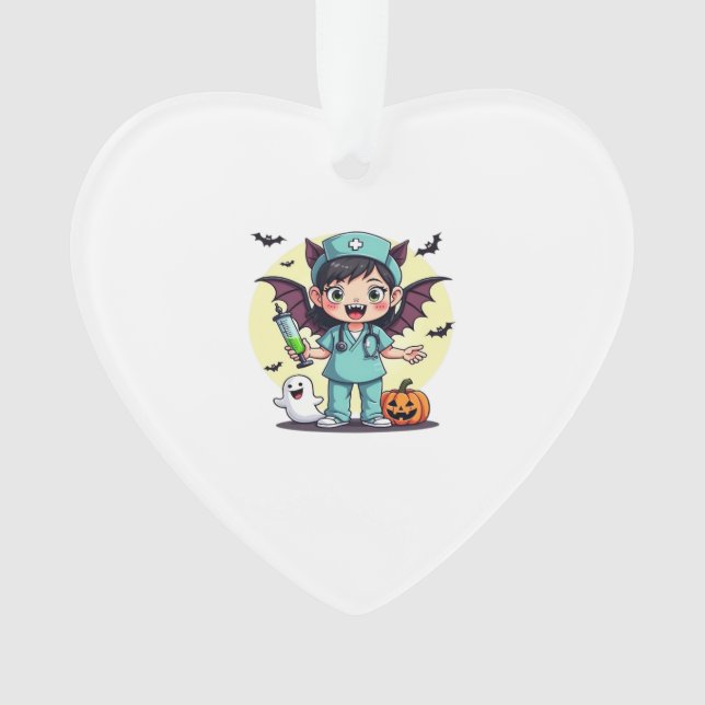 Cute little witch nurse Halloween Premium T-Shirt Ornament (Front)