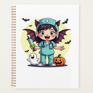 Cute little witch nurse Halloween Premium T-Shirt Planner
