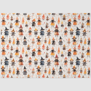 Cute Little Witch Seamless Pattern. Halloween Tissue Paper