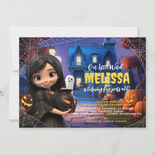 Cute Little Witch Spooktacular Birthday invitation