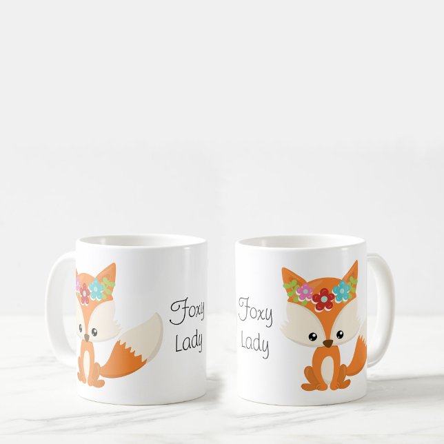 Cute Little Woodland Fox Foxy Lady Coffee Mug (Creator Uploaded)