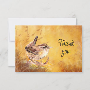 Cute Little Wren Bird Event Volunteer Thank You Card