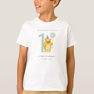 Cute Little Yellow Aqua Monster Any Age Birthday T-Shirt