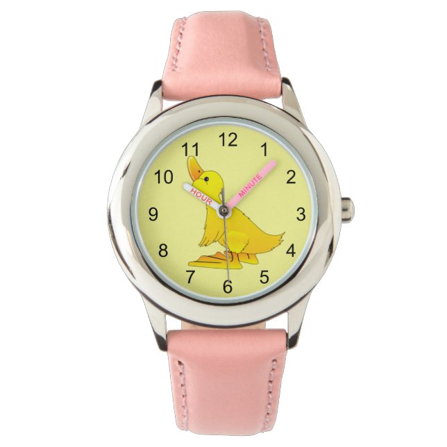 Cute Little Yellow Cartoon Duck Watch (Front)