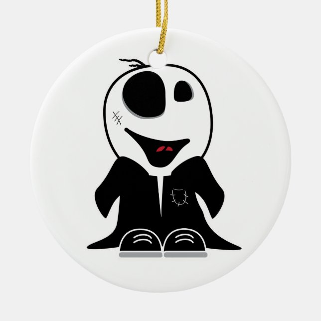 cute little zombie dude original ceramic tree decoration (Front)