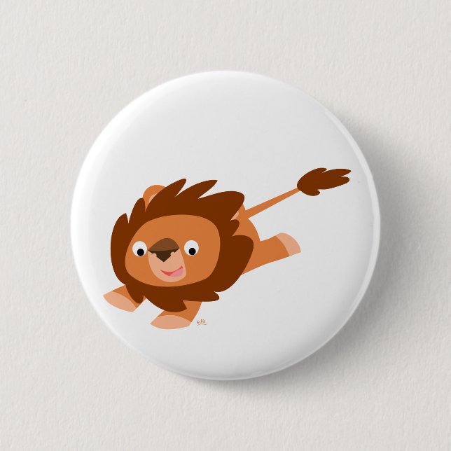 Cute Lively Cartoon Lion 6 Cm Round Badge (Front)