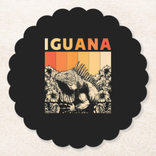 Cute Lizard Iguana Reptil Gift Iguana Paper Coaster